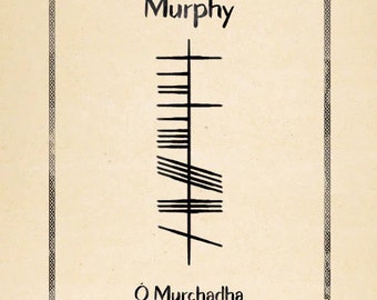 Personalized Ogham Print, Gaelic Language, Family Crest, Irish names, Irish history,