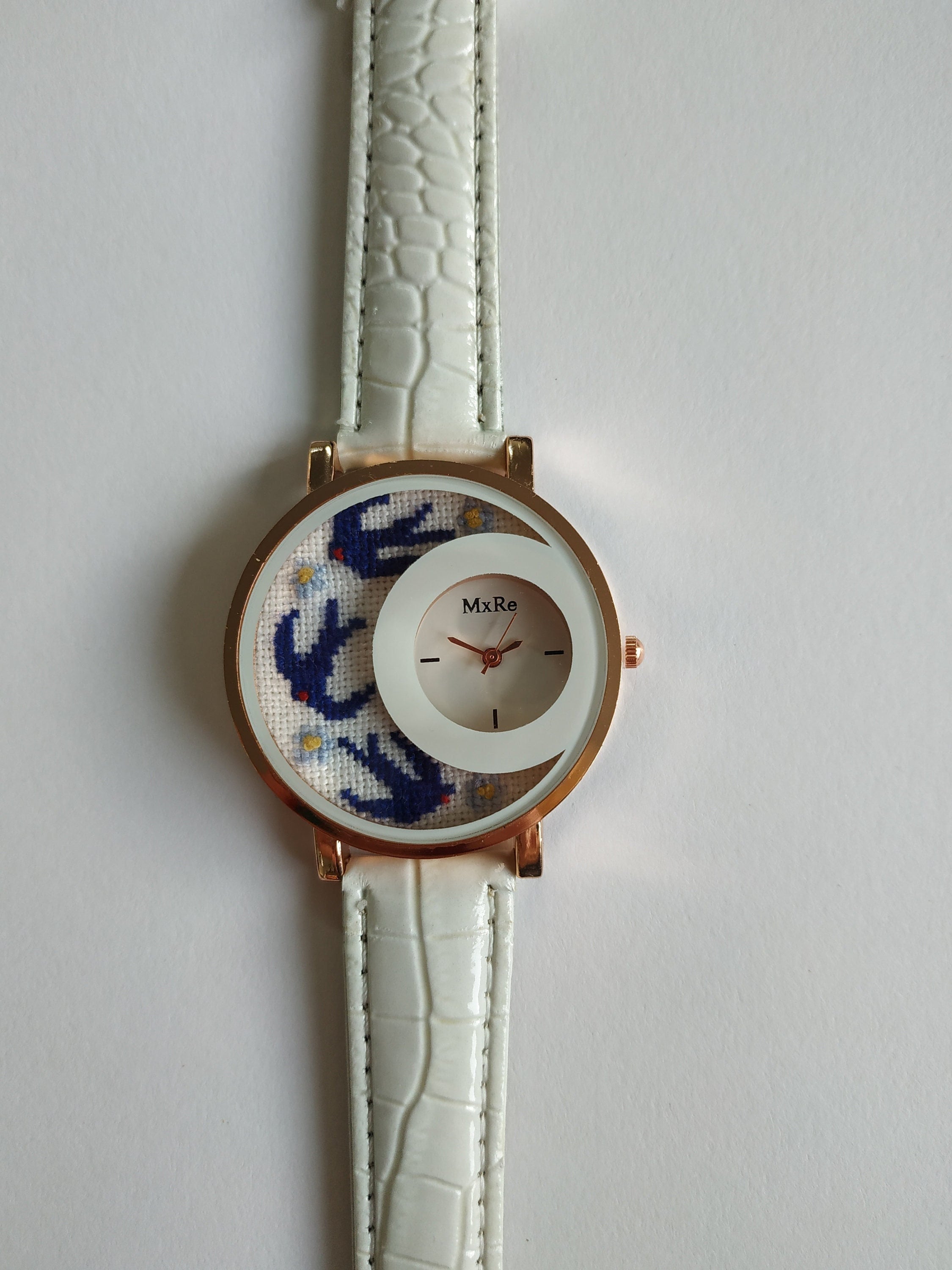 Watch With Swallows. A Unique Gift Watch With Micro Embroidery