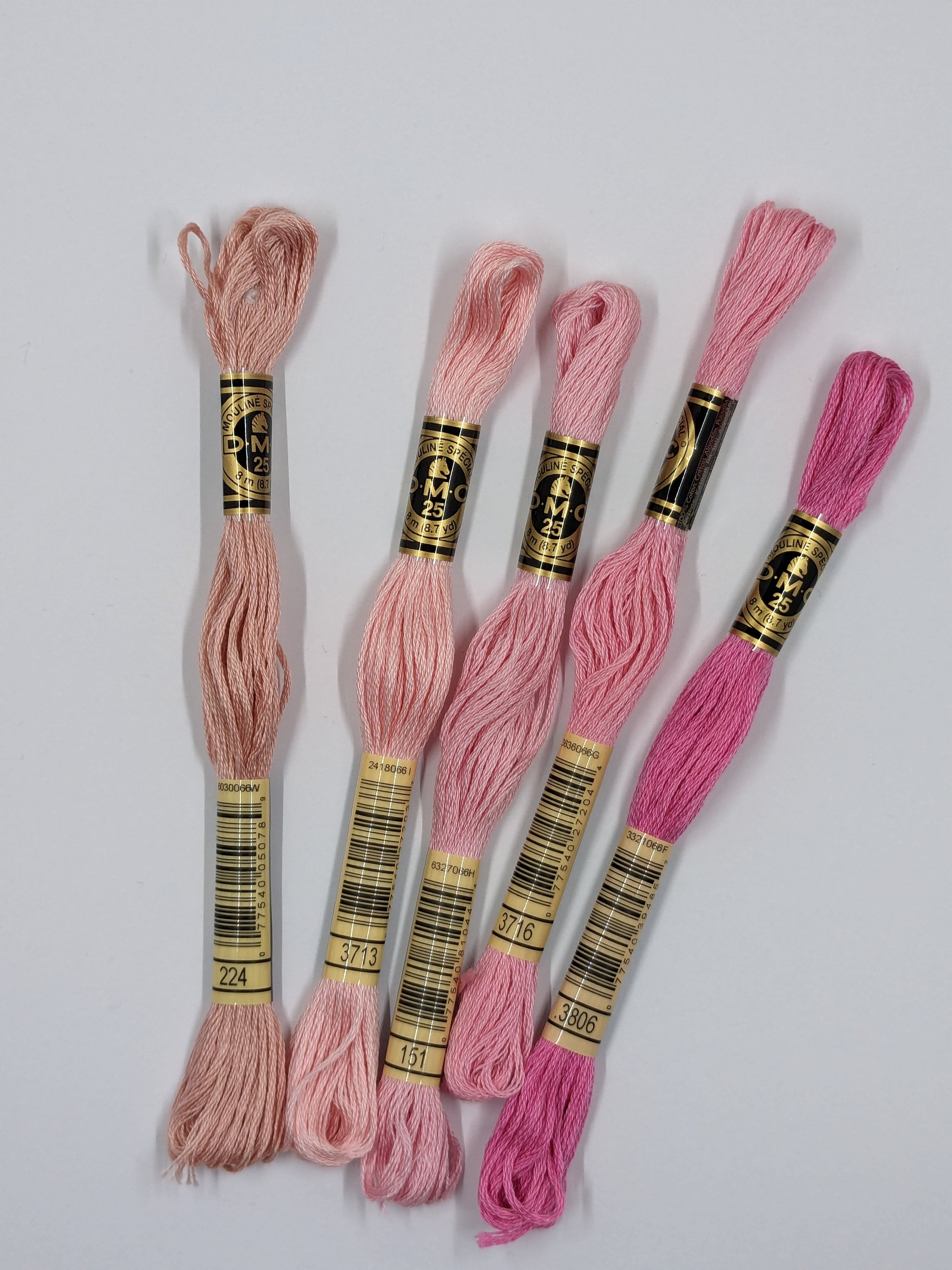 DMC Mouline Stranded Cotton Embroidery Thread 8mtr. White, Black