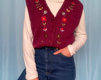 Cottage Core Flower Sweater Vest