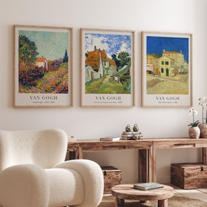 Vincent van Gogh Set of 3 Prints, Gallery Wall Set Printable Art, Vintage Impressionist Eclectic Landscape Poster Painting Digital Download