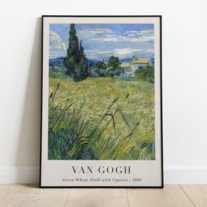 Green Wheat Field with Cypress Vincent van Gogh Print, Printable Impressionism Wall Art, Famous Impressionist Art Poster, Digital Download