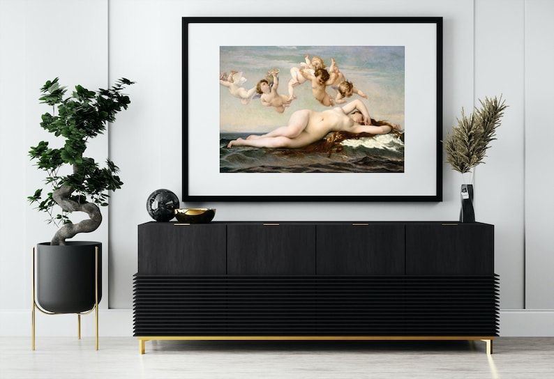 Arte imprimible de El nacimiento de Venus, pintura de mitología griega clásica, impresión de bellas artes renacentistas, descarga digital, decoración de pared vintage imagen 4