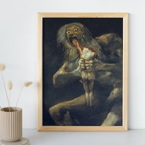 Saturn Devouring His Son Painting, Francisco Goya, Printable Wall Art, Famous Portrait Print, Classic Fine Art Poster, Instant Download