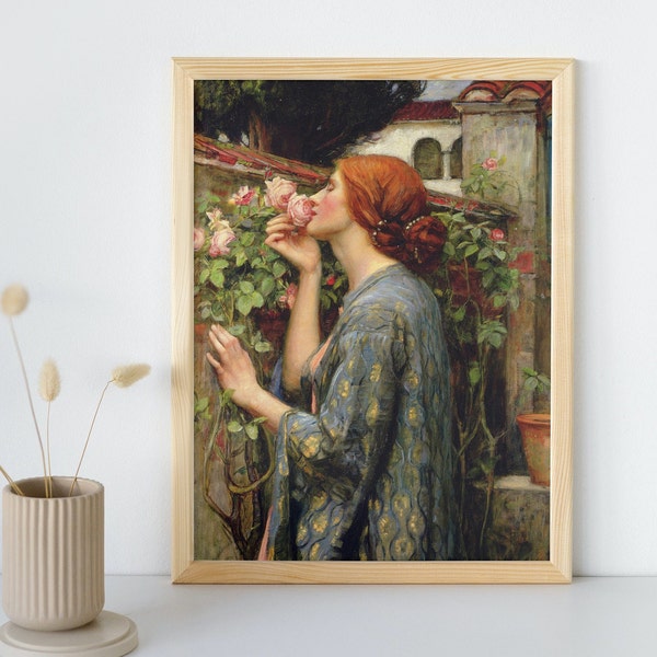 The Soul of the Rose, John William Waterhouse Printable Wall Art, Famous Portrait Print, Classic Fine Art, Home Decor, Instant Download