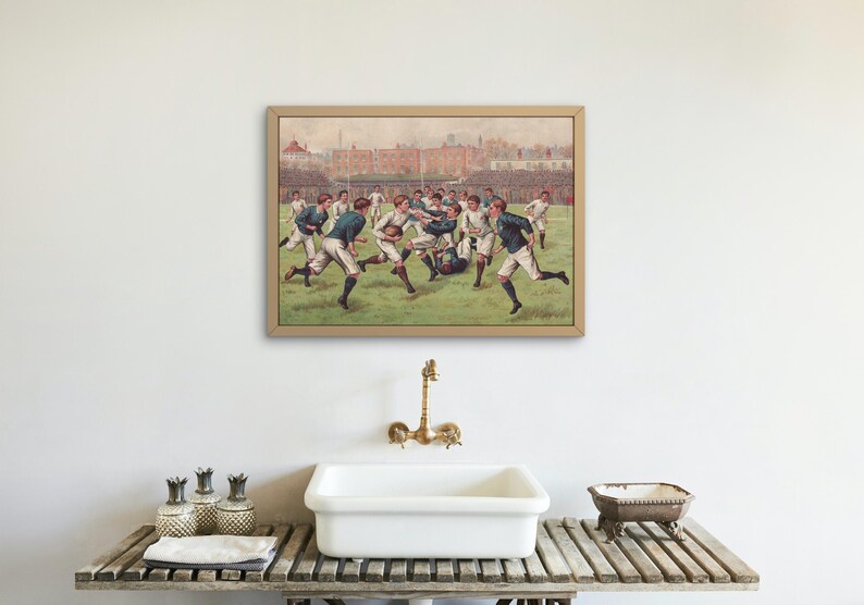 Vintage Football Poster Printable, Classic Sports Wall Art, Football ...