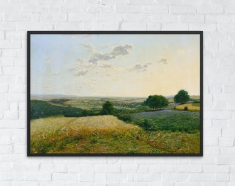 Summer Landscape Fine Art, Country Decor Wall Art Print, Classic Farmhouse Prints, Printable Digital Download