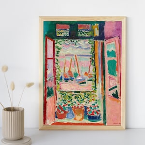 Open Window Henri Matisse Wall Art Print, Fauvism Fine Art, Modern Coastal Prints, Summer Seaside Painting, Printable Digital Download
