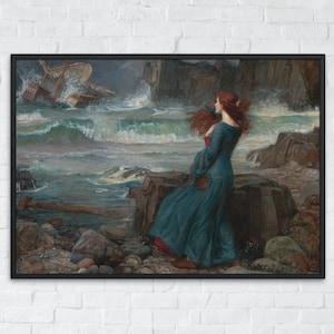 Miranda The Tempest Painting, John William Waterhouse, Printable Wall Art Decor, Famous Landscape Print, Classic Fine Art, Instant Download