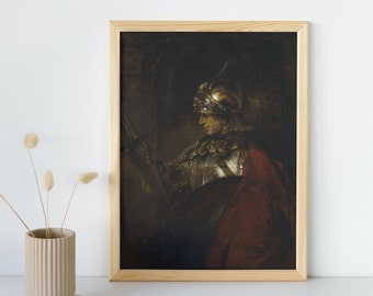レンブラント：鎧を着た男、1655年 - 手描き油彩複製画 - Etsy 日本