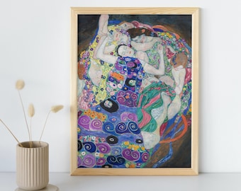 Peinture de la Vierge, Gustav Klimt, art mural imprimable, impression de portrait célèbre, affiche d'art classique, décoration d'intérieur, téléchargement immédiat