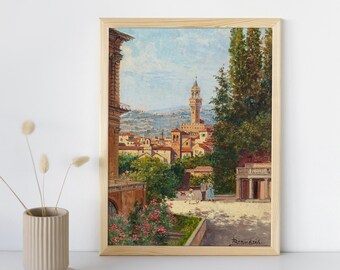 イタリアの街の絵画、印刷可能、イタリアの風景画、ヴェネツィアの絵画