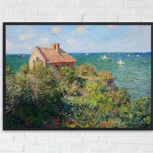The Fisherman&#39;s Cottage at Varengeville Painting, Claude Monet, Printable Wall Art Decor, Landscape Print, Classic Fine Art Instant Download