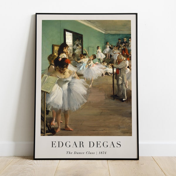 The Dance Class Painting with Text, Edgar Degas, Printable Wall Art Decor, Famous Portrait Print, Classic Fine Art, Instant Download