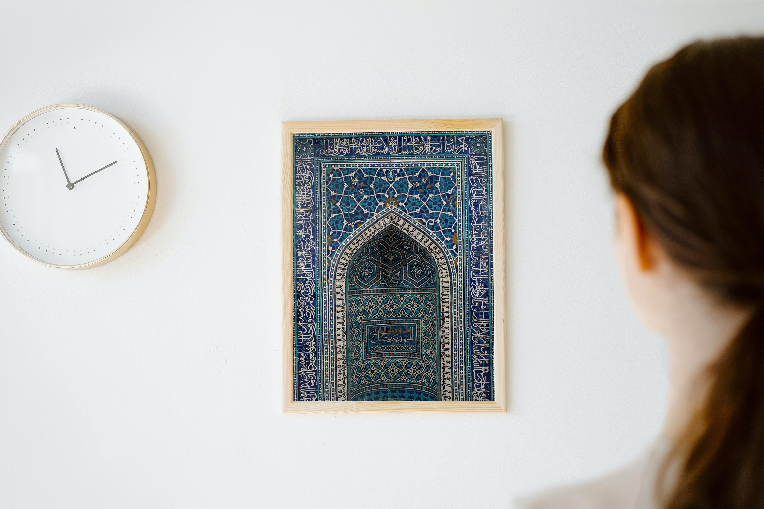 Stampa Su Tela Con Preghiera Della Serenità E Farfalla Blu – Quadro Religioso Rustico Per Parete – Decorazione Casa Stile Country