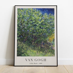 Van Gogh Print, Minimalist Art Print, Lilac Bush Printable Van Gogh, Digital Prints, Impressionist Exhibition Poster, Digital Download