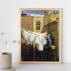 Vintage Laundry Room Wall Art Print, Neutral Fine Art, Home Decor, Modern Farmhouse Prints, Muted Colours Poster, Printable Digital Download
