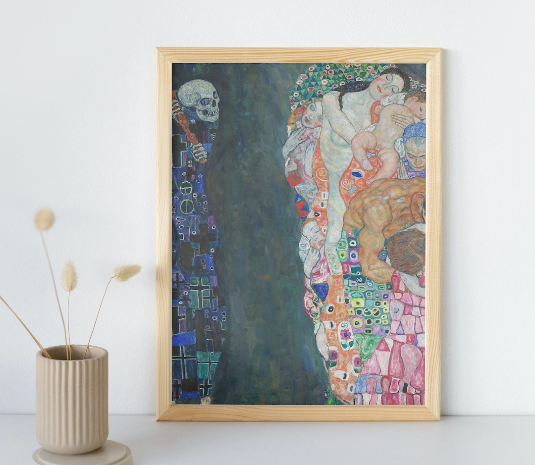 Death and Life Painting, Gustav Klimt, Printable Wall Art, Vintage Portrait Print, Classic Fine
