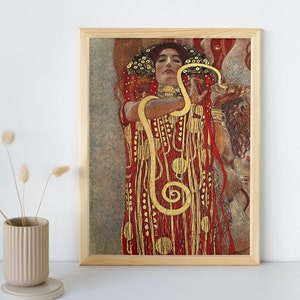 Hygieia Painting, Gustav Klimt, University of Vienna, Printable Wall Art, Famous Portrait Print, Classic Fine Art Poster, Instant Download