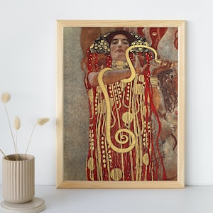 Hygieia Painting, Gustav Klimt, University of Vienna, Printable Wall Art, Famous Portrait Print, Classic Fine Art Poster, Instant Download