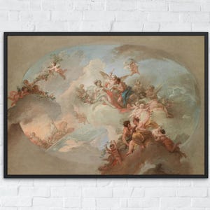 Zephyr, Mars, And Venus Digital Download, Vintage Classical Roman Oil Painting, Roman Gods Printable Wall Art Light Academia Mythology Decor
