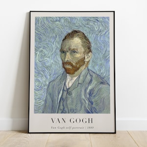 Van Gogh self-portrait Painting, Vincent van Gogh Print, Printable Impressionism Wall Art, Famous Impressionist Art Poster, Digital Download