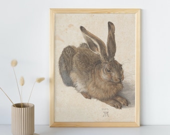 Young Hare (1502) Painting, Albrecht Durer, Still Life Printable Wall Art Decor, Famous Portrait Print, Classic Fine Art, Instant Download