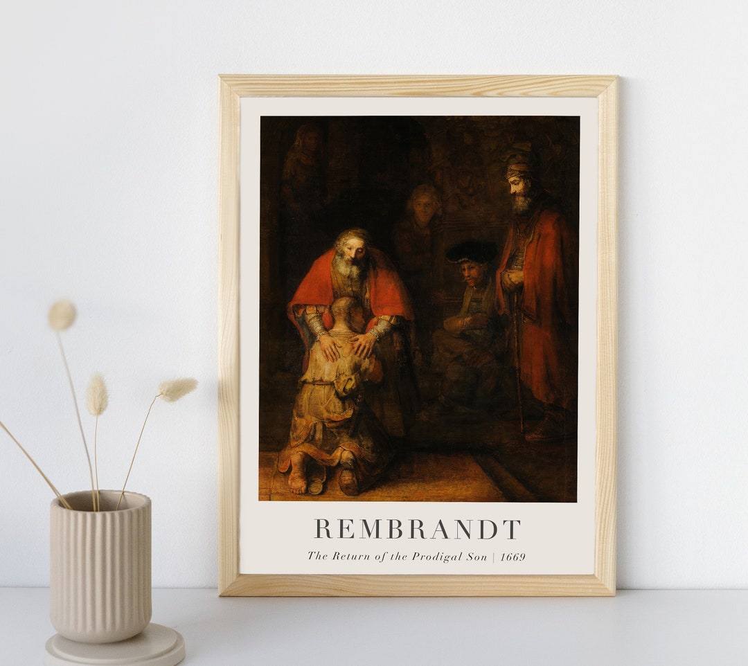 Return of the Prodigal Son Painting With Text, Rembrandt Van Rijn