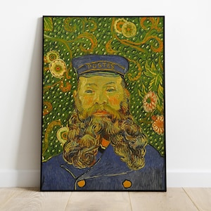 Arte de pared imprimible de Van Gogh, impresión de pintura de El cartero, obra de arte colorida y ecléctica, descarga digital, decoración de Van Gogh imprimible, impresiones artísticas