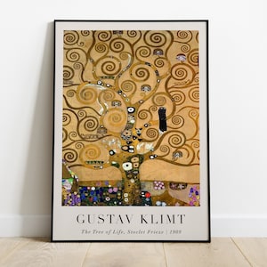 El árbol de la vida, friso de Stoclet, lámina de Gustav Klimt, arte mural imprimible, póster de bellas artes, decoración del hogar, descarga instantánea