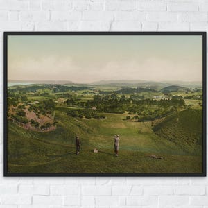 Vintage Golf Course Printable Art, Golf Landscape Art Print, Golf Fan Gifts, Retro Golf Wall Decor, Vintage Poster, Digital Download