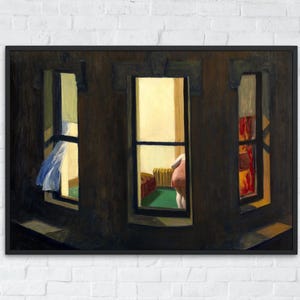 Nacht Fenster Gemälde, Edward Hopper Landschaft, Kunst Poster zum ausdrucken, sofortiger Download