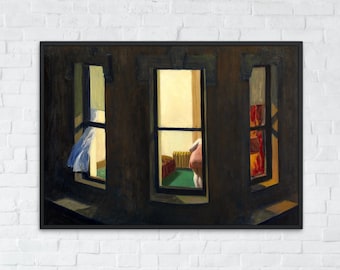 Night Windows Painting, Edward Hopper, Printable Wall Art Decor, Famous Landscape Print, Classic American Fine Art Poster, Instant Download