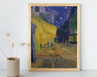 Café Terrace at Night Painting, Vincent van Gogh, Printable Wall Art, Famous Portrait Print, Classic Fine Art Poster, Instant Download