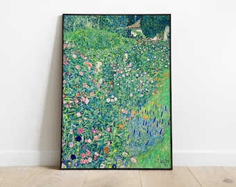 Gustav Klimt Digital Print, Italian Garden Landscapes, Classic Nature Poster, Vintage Garden Wall Art, Home Decor, Gift Idea