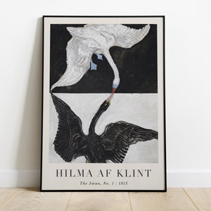 Hilma af Klint Print, The Swan, No. 1, Printable Wall Art Painting, Famous Minimalist Prints, Vintage Spiritual Fine Art, Digital Download