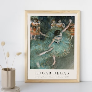 Swaying Dancer (Dancer in Green) Painting with Text, Edgar Degas, Printable Wall Art Decor, Famous Portrait Print, Fine Art Instant Download