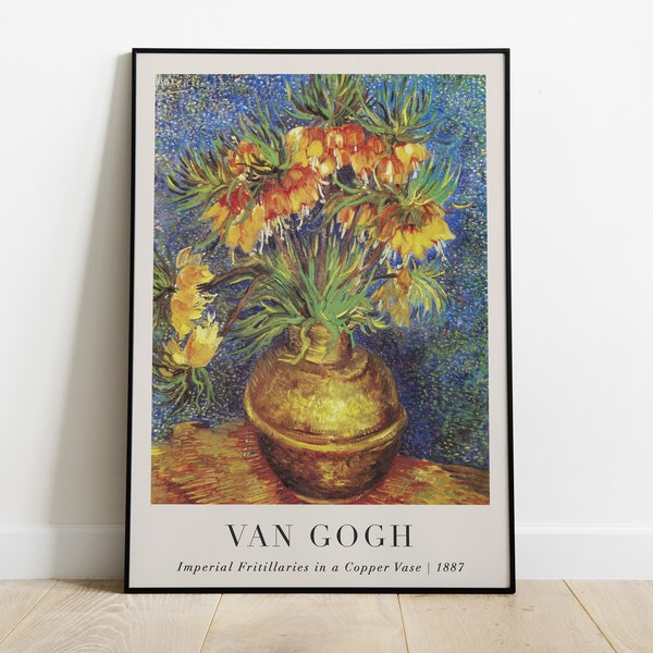 Van Gogh Print, Minimalist Art Print, Imperial Fritillaries Printable Van Gogh, Digital Prints, Impressionist Exhibition Poster, Download