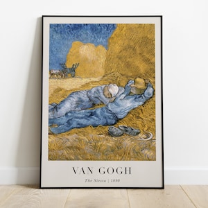 The Siesta Painting, Vincent van Gogh Print, Printable Impressionism Wall Art, Famous Impressionist Art Poster, Digital Download