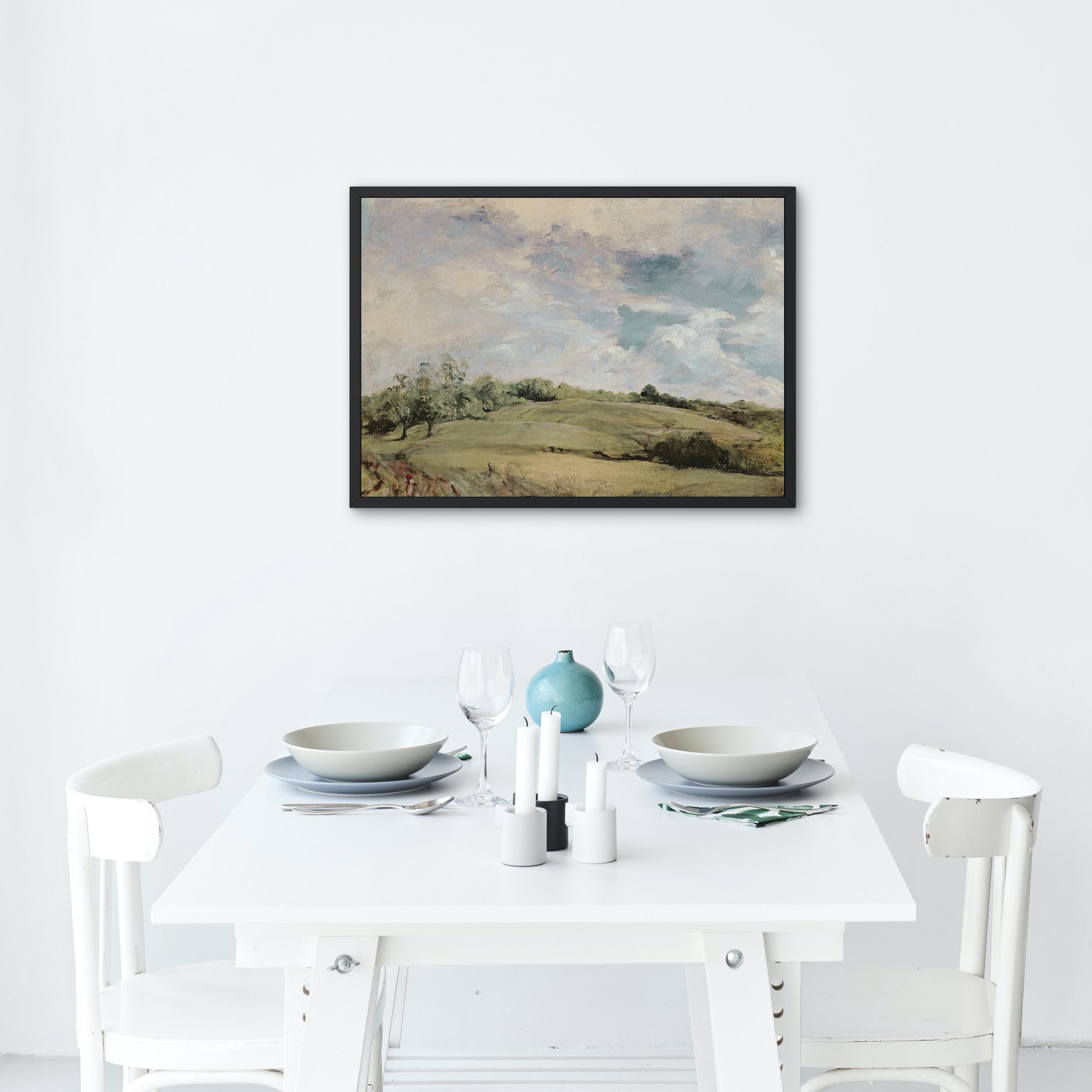 SHENIFY Vintage Landschaftsbild Gerahmt – 40,6x61 Cm, Rustikale Wiesen-Motiv, Für Wohnzimmer, Flur & Mehr