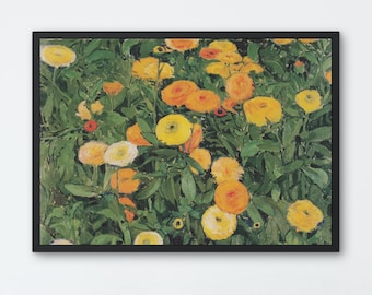 Ringelblumen Wand Kunst Druck, antike Kunst, Vintage Drucke, klassische bunte Malerei, Wohnkultur, printable digitaler Download