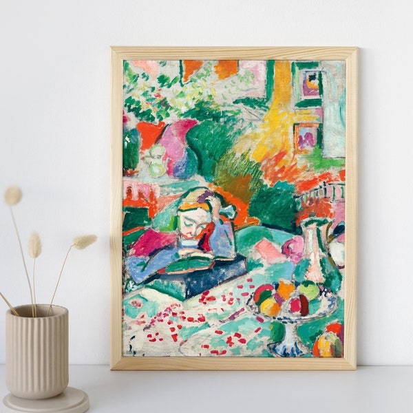 Interior with a Young Girl, Henri Matisse Wall Art Print, Modern Abstract Fine Art, Fauvism Prints, Printable Portrait Digital Download