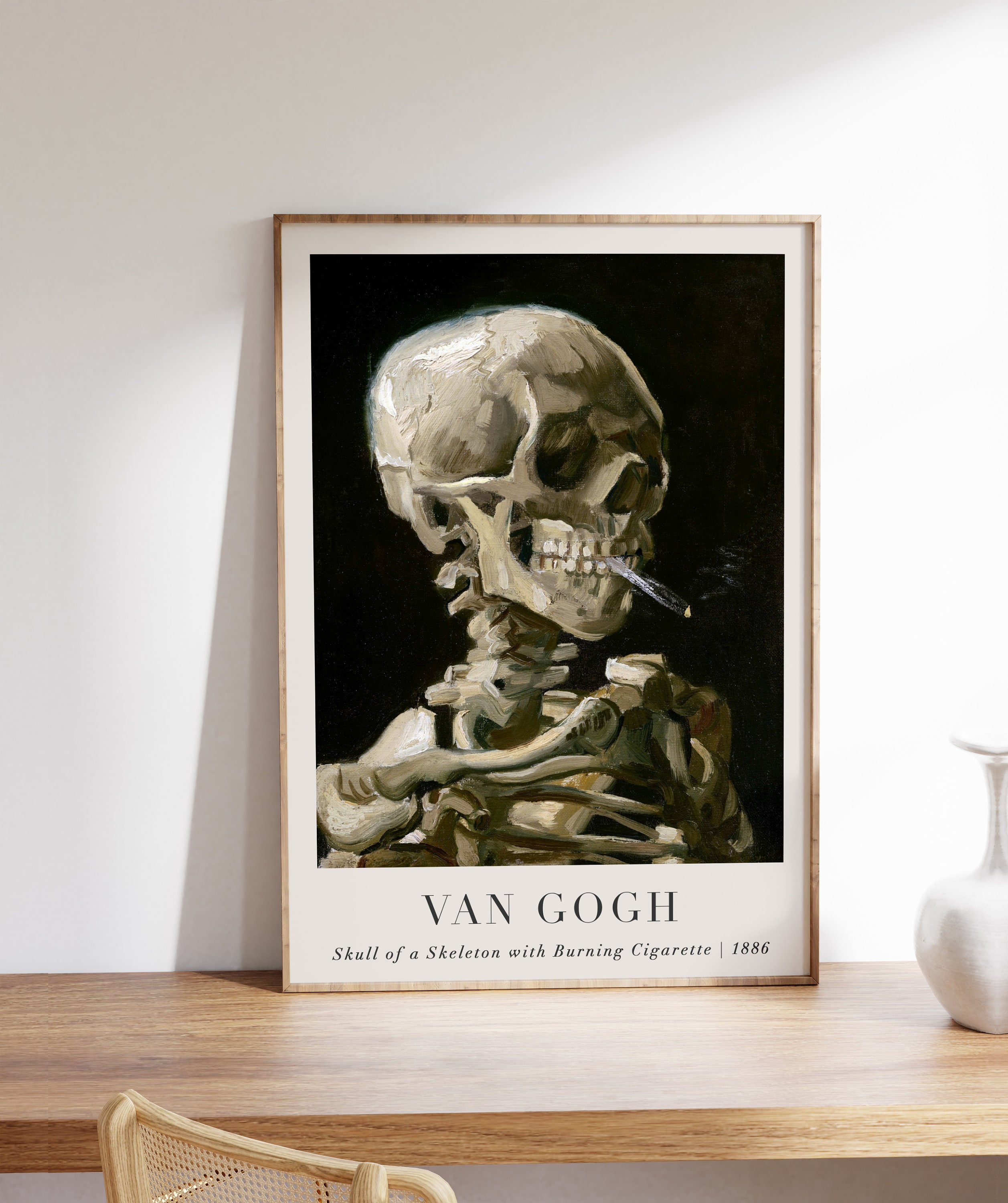 タバコを吸う骸骨の絵画、フィンセント・ファン・ゴッホのプリント