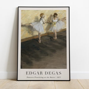 Dancers Practicing at the Barre Painting with Text, Edgar Degas, Printable Wall Art Decor, Famous Portrait Print, Fine Art, Instant Download