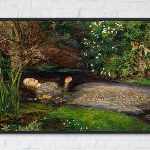 Ophelia Painting, Sir John Everett Millais, Printable Wall Art Decor, Famous Landscape Print, Classic Vintage Fine Art, Digital Download