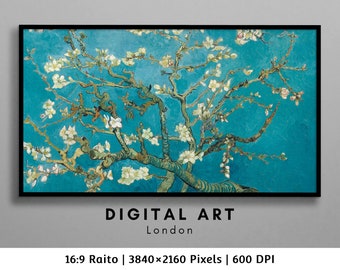 Samsung Frame TV 4K Art, Almond Blossoms by Van Gogh Landscape Painting, LG Frame TV Art, Art for Frame Tv, Instant Download