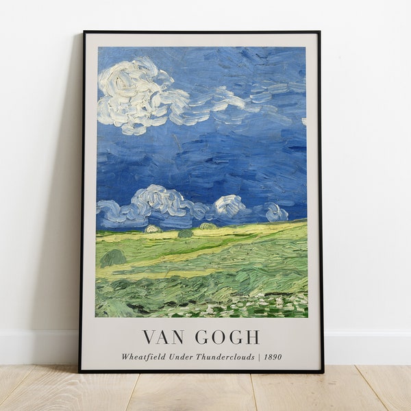 Wheatfield Under Thunderclouds Vincent van Gogh Print, Printable Impressionism Wall Art, Famous Impressionist Art Poster, Digital Download