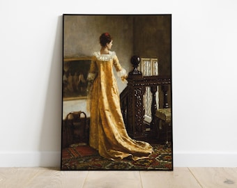 Victorian Woman Portrait, Printable Antique Wall Art, Woman Painting Digital Download, Vintage Victorian Decor, Woman Portrait Printable Art