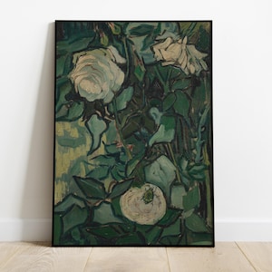 Póster imprimible de Rosas y Escarabajos, Descarga digital de Van Gogh, Arte mural vintage, Lámina de arte antiguo, Lámina de exposición de Van Gogh, Arte clásico