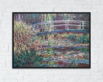 Waterlily Pond, Harmony in pink Painting, Claude Monet, Printable Wall Art Decor, Famous Landscape Print, Classic Fine Art, Instant Download